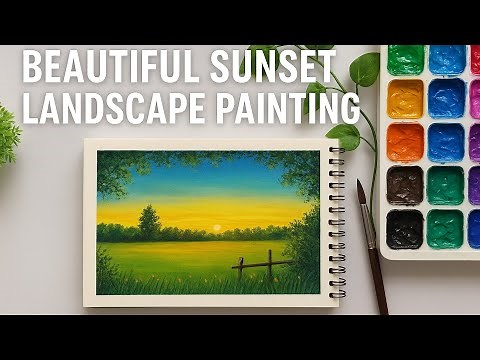 Sunset gouache painting tutorial for beginners|Gouache painting step by step
