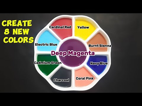 Creating 8 New Colors Using Deep Magenta #colormixing #colors #satisfying
