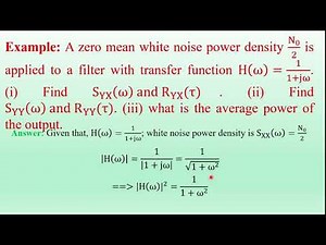 PTSP#Problem on ACF#CCF of X(t) and Y(t)#PSD#Cross PSD of output#average power of output