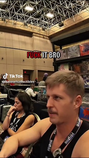 Fastest deal ever took place @FrontRowCardShow.com Las Vegas! Team Rocket's Mewtwo EX SIR PSA 10. Kevin's reaction was priceless. Thank you for the Mewtwo good sir, appreciate you working with me! Mrs. Base Set Collectibles enjoying her Margarita in the background cracks me up. She watches me drop bands on pokemon cards and doesn't bat an eye. #pokemon #pov #fyp #lasvegas