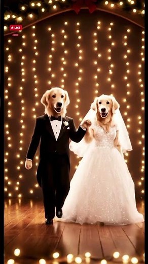 “Dog Bride & Groom Romantic Dance on Stage 💃🐾 | Cutest Wedding Moment Ever ❤️”