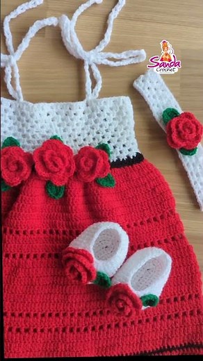 Crochet Baby Dress Tutorial/ Free Crochet Dress Pattern, Crochet 3 Months Dress/ Sanda crochet&craft