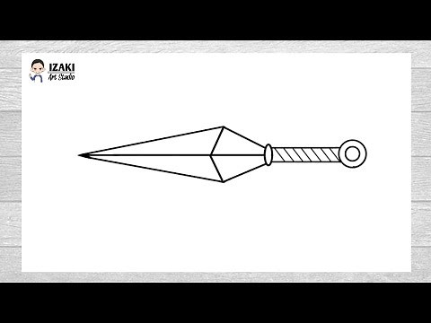 How to draw a Kunai step by step