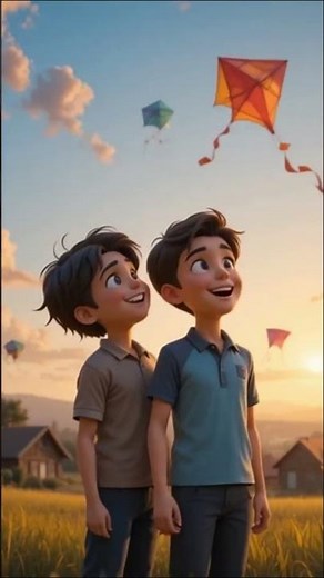 Kids Making & Flying Colorful Kites 🌈 | Fun in the Sky! #shorts