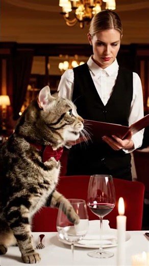 Fancy cat has ZERO chill 🐱🍽️😂 #TalkingZoo #FunnyCats #FancyDinner #Viral"