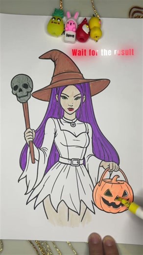 Drawing a Spooky Cute Witch! #shorts #drawing