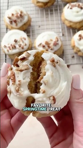 Carrot Cake Cookies With Cream Cheese Frosting #allthingsmamma #easterdesserts #cookiesrecipe #food