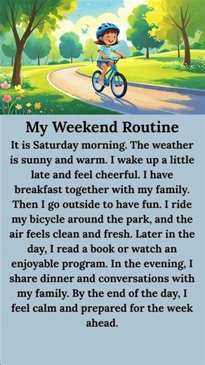 My Weekend Routine |English Reading and Listening Practice #shorts #easyenglish #englishforbeginners