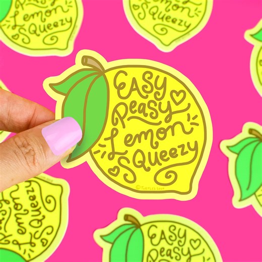 Easy Peasy Lemon Squeezy Sticker: Waterproof Vinyl Decal - Etsy