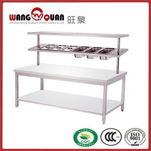 [Hot Item] Stainless Steel Work Table with Spice Over Shelf