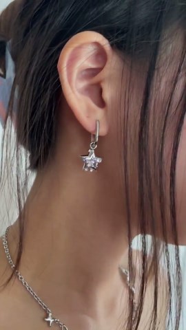 Y2K Star Hoop Earrings, Grunge Purple Gemstone 2000s Fairycore Shoujo Jewelry Kpop Indie Accessories - Etsy
