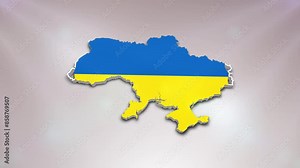 Ukraine Flag on its Country Map, 3D Map Flag Opener Suitable for Politics, Elections, Travel, News and Sports Events and Presentations Stock Video