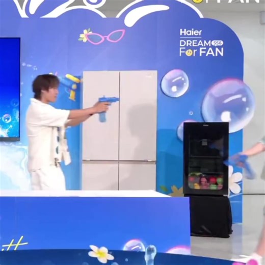 👀🥜🍦🤍🩵Haier LYKN Splash Out #HaierxLYKN #nnutdan #hongshihoshi #LYKN #นัทฮง