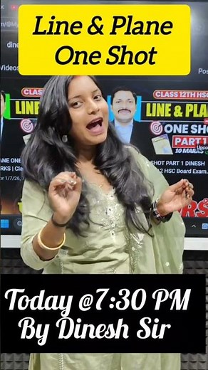 LIVE One Shot — Line & Plane 📐 Score Full 10 Marks | CLASS 12 HSC Maths | Today 7:30 PM | Dinesh Sir