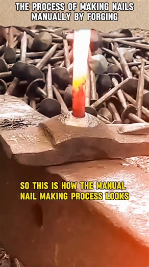 91K views · 97 reactions | the process of making nails manually by forging #nails #iron #forging #tool #trending | M-Tube TV | Facebook