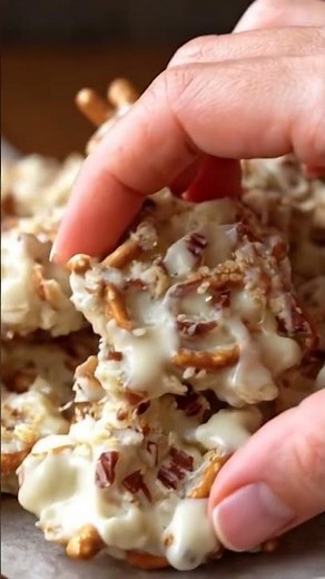⭐ White Chocolate Pretzel Clusters