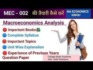 MEC 002 How to prepare | IGNOU MA Economics syllabus | MEC 002 syllabus | MEC 002 Important question