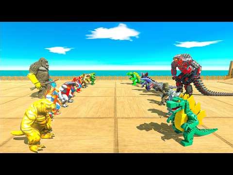 War on Ship - Team King Kong vs Team Mechagodzilla - Animal Revolt Battle Simulator