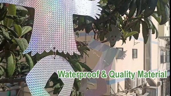 Bird Scare Devices 2 Pack Large 21.7 Inch Scarecrow Bird Blinder, Hanging Reflective Bird Reflectors to Keep Birds Woodpeckers Pigeons Away from House Garden Patio Swimming Pool, Silver