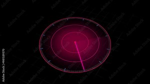Technology radar screen animation. glowing radar hud animation. 3d radar animation.