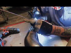 Harley Davidson exhaust pipe, O2 bung Tig welding.