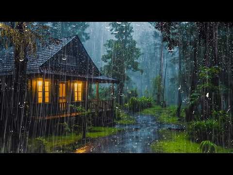 Rain Sounds for Sleeping - Heavy Rain on Roof & Natural Thunder for Deep Sleep, Meditate, Relax