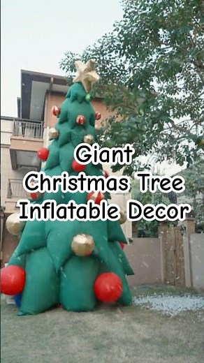 Giant Inflatable Christmas Tree Setup Tutorial😍 #Christmas #inflatable #decor #Shorts