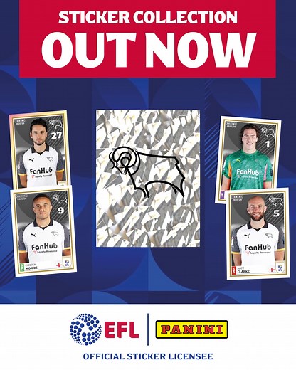 20K views · 86 reactions | #AD The Official Panini EFL Sticker Collection is OUT NOW, featuring players from all 72 clubs - for the first time ever!  Look out for the super shiny club crest stickers and find your favourite players.  #GotGotNeed Buy yours now!  https://bit.ly/47UuYlh | Derby County | Facebook