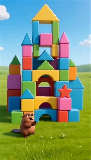Benny Beaver Builds a Shape Castle! 🏰 | Shapes Song for Toddlers