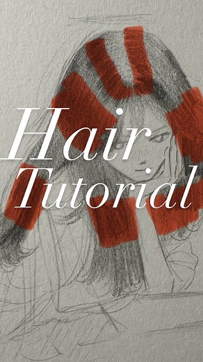 오토OTTO | Here's the second hair tutorial video! It might be a little difficult today, but you can do it! Step 1. Draw Hair Sketch Drawing hair is... | Instagram