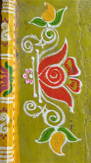 easy side border rangoli designs//gadapa design muggulu//simple ugadhi muggulu