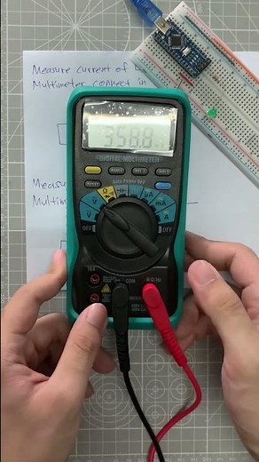 How to measure Voltage & Current of LED💡 by using multimeter #arduino #electronic #shorts