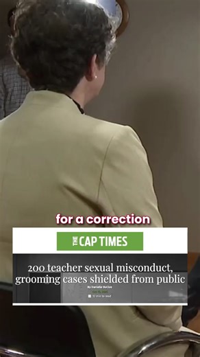 🚨200 cases of teacher sexual misconduct were kept from the public under Governor Evers and Jill Underly. Instead of taking accountability, DPI Superintendent Underly said in a recent interview that she wants The Cap Times to issue a correction because the truth “undermined the systems.” 🤡 #wisconsin #school #foryou #politics