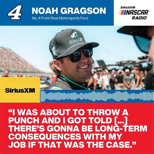 Noah, he hit you once and then you started brake checking him, running him wide, flipping him off multiple times during the red flag, you did this for 13 Laps before you got wrecked, you F'ed around and found out as Kevin said #NASCAR