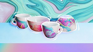 DIY idea: How to make water marble mugs, bowls