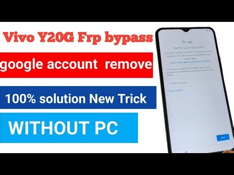 Vivo Y20G Frp/bypass, Google account remove | All Vivo Smartphone frp bypass 100% solution
