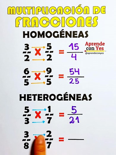 53K views · 800 reactions | Cómo multiplicar fracciones | Aprende con Yes | Facebook