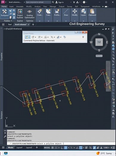 Automatic Column Top Point Levels from 3D Polyline 🚀 | Civil 3D Automation #Civil3D