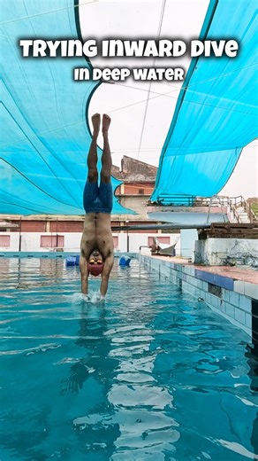 Trying Inward Swimming Dive in Deep Water 🌊 🏊🏻 #swimming #swimmingdive #dive #deepwater #swim