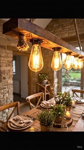 Rustic Wooden Beam Chandelier for Dining Room, Farmhouse Kitchen Island Light, Vintage Rope Pendant Lighting, Country Ceiling Fixture - Etsy