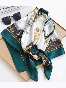 100% Mulberry Silk Printed Square Shawl Scarf 88*88cm