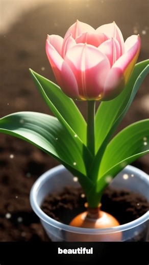 Tulip Flower Growth Timelapse 🌷 | Seed to Bloom in Transparent Pot | Relaxing Nature Short#shorts