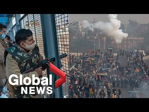 Indian farmers clash with police at Delhi's Red Fort during huge tractor rally