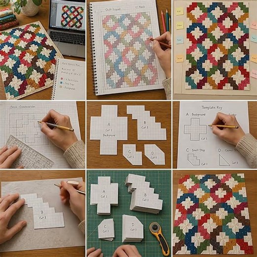 Handmade Quilt Top Patchwork Tutorial | Easy Beginner Quilt Pattern | Colorful Star Quilt Design