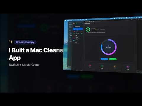 Liquid Glass in Action! macOS 26 Cleaner App | SwiftUI + BroomSweepy