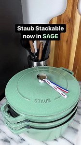 24K views · 312 reactions | Get dinner done with this space-saving cookware. Shop Staub in SAGE  exclusively at Williams Sonoma. Staub Stackable Set, Sage: https://bit.ly/3tJdTGO Staub Cast-Iron Cookware, Sage: https://bit.ly/363e33y | Williams Sonoma | Facebook