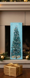 Sea Glass Christmas Tree Art • Coastal Holiday Wall Decor • Upcycled Ocean Gift • Beach House Decor • Handmade Framed Sea Glass