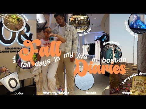 Fall Vlog 🍂🧋🤎 | fall in boston, boba, newbury st boston, beach, ramen, shops, etc.