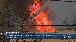 Warehouse fire started in electrical control panel, police say