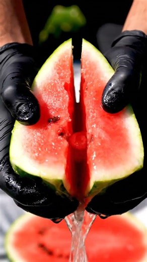The JUICIEST Watermelon Squeeze 🍉💦 (Wait for the crack!)